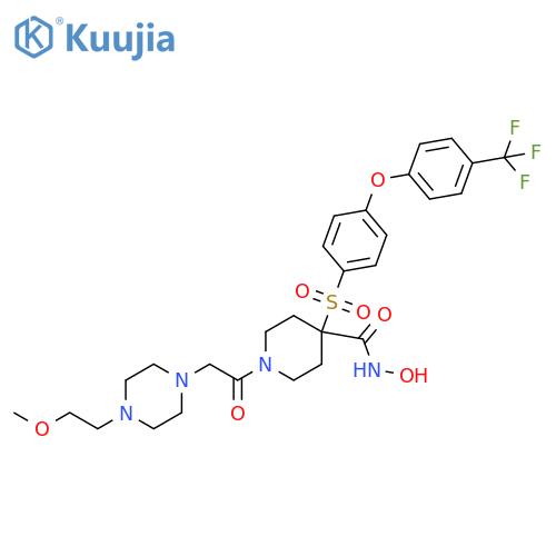 4-Piperidinecarboxamide,N-hydroxy-1-[[4-(2-methoxyethyl)-1-piperazinyl]acetyl]-4-[[4-[4-(trifluoromethyl)phenoxy]phenyl]sulfonyl]- structure