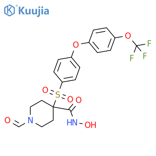 4-Piperidinecarboxamide,1-formyl-N-hydroxy-4-[[4-[4-(trifluoromethoxy)phenoxy]phenyl]sulfonyl]- structure