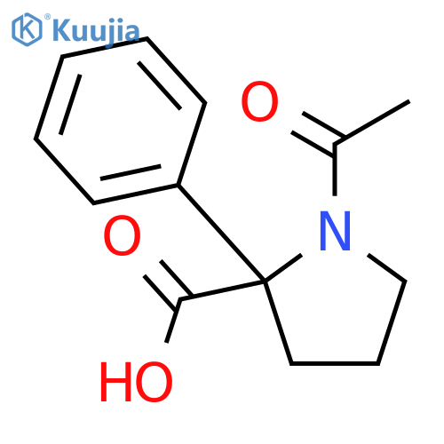 1-acetyl-2-phenylpyrrolidine-2-carboxylic acid structure
