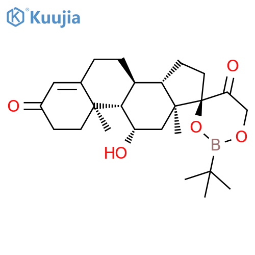 (4R,8'S,9'S,10'R,11'S,13'S,14'S)-2-Tert-butyl-11'-hydroxy-10',13'-dimethylspiro[1,3,2-dioxaborinane-4,17'-2,6,7,8,9,11,12,14,15,16-decahydro-1H-cyclopenta[a]phenanthrene]-3',5-dione structure