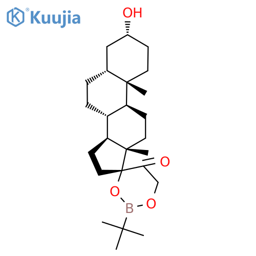(3R,5R,8R,9S,10S,13S,14S,17R)-2'-Tert-butyl-3-hydroxy-10,13-dimethylspiro[1,2,3,4,5,6,7,8,9,11,12,14,15,16-tetradecahydrocyclopenta[a]phenanthrene-17,4'-1,3,2-dioxaborinane]-5'-one structure