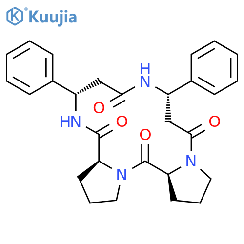 (3S)-3-Phenylcyclo[βAla-L-Pro-L-Pro-[(S)-3-phenyl-βAla-]] structure