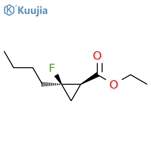 Cyclopropanecarboxylic acid, 2-butyl-2-fluoro-, ethyl ester, (1R,2R)-rel- structure