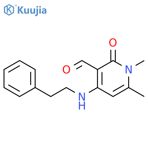1,6-dimethyl-2-oxo-4-(2-phenylethyl)amino-1,2-dihydropyridine-3-carbaldehyde structure