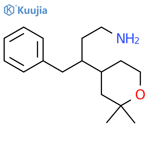 3-(2,2-dimethyloxan-4-yl)-4-phenylbutan-1-amine structure