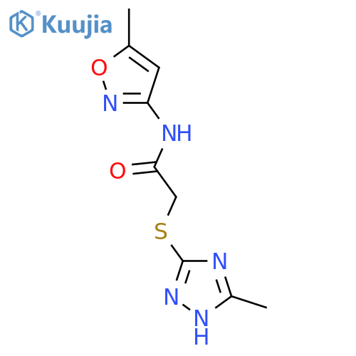 N-(5-methyl-1,2-oxazol-3-yl)-2-(5-methyl-4H-1,2,4-triazol-3-yl)sulfanylacetamide structure