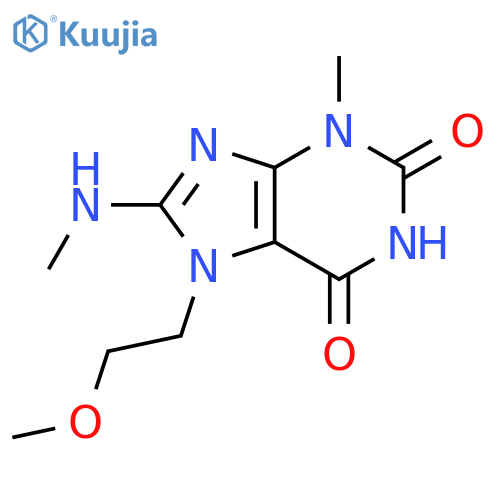 7-(2-methoxyethyl)-3-methyl-8-(methylamino)-2,3,6,7-tetrahydro-1H-purine-2,6-dione structure