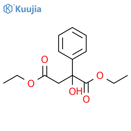 Butanedioic acid, 2-hydroxy-2-phenyl-, diethyl ester structure