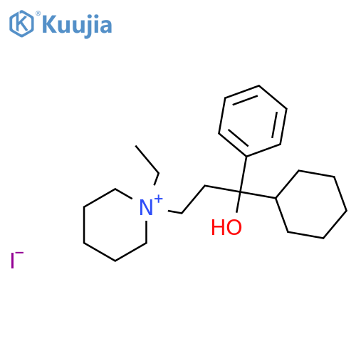 Piperidinium,1-(3-cyclohexyl-3-hydroxy-3-phenylpropyl)-1-ethyl-, iodide, (-)- (8CI,9CI) structure