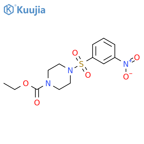 1-Piperazinecarboxylic acid, 4-[(3-nitrophenyl)sulfonyl]-, ethyl ester structure