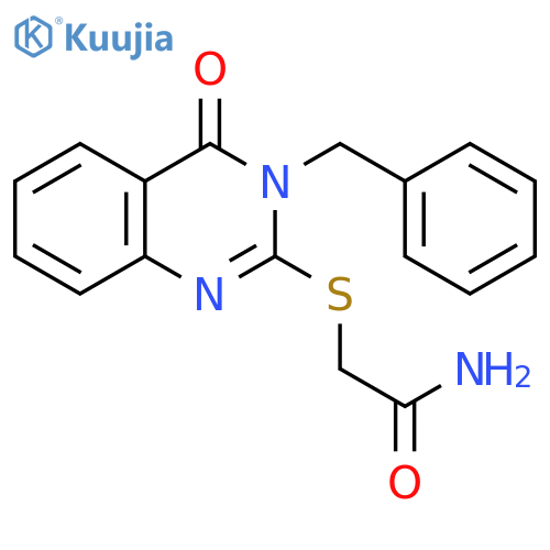 Acetamide, 2-[[3,4-dihydro-4-oxo-3-(phenylmethyl)-2-quinazolinyl]thio]- structure