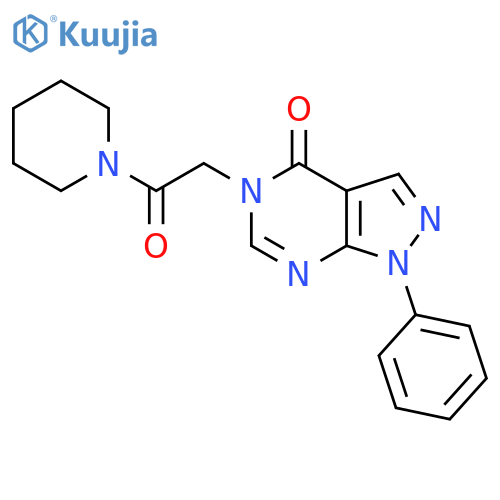 5-2-oxo-2-(piperidin-1-yl)ethyl-1-phenyl-1H,4H,5H-pyrazolo3,4-dpyrimidin-4-one structure