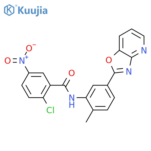 2-Chloro-N-(2-methyl-5-oxazolo[4,5-b]pyridin-2-yl-phenyl)-5-nitro-benzamide structure