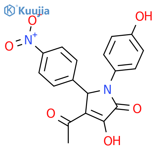 <br>4-acetyl-3-hydroxy-1-(4-hydroxyphenyl)-5-(4-nitrophenyl)-1H-pyrrol-2(5H)-on e structure