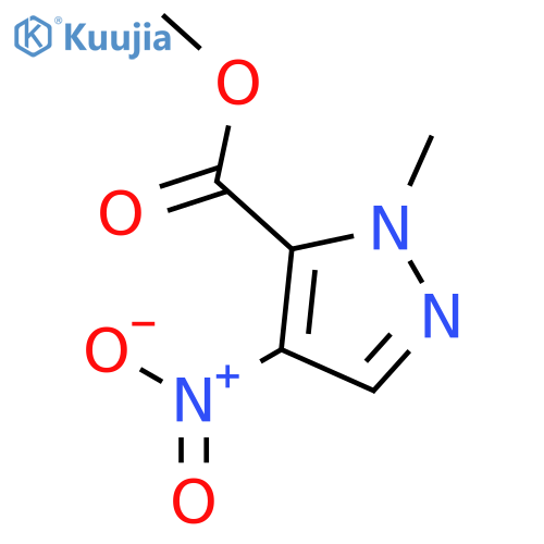 methyl 1-methyl-4-nitro-1H-pyrazole-5-carboxylate structure