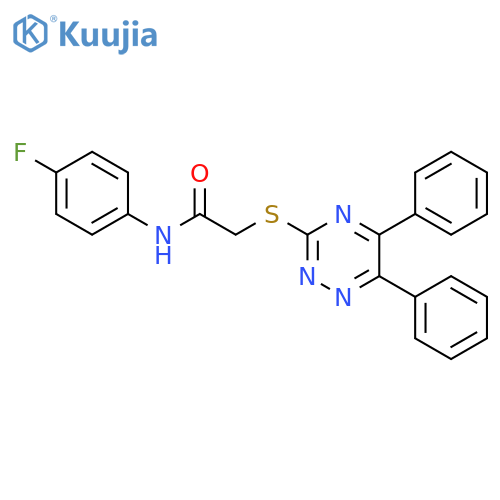 2-((5,6-Diphenyl-1,2,4-triazin-3-yl)thio)-N-(4-fluorophenyl)acetamide structure