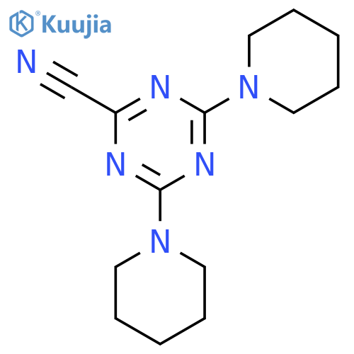 1,3,5-Triazine-2-carbonitrile, 4,6-di-1-piperidinyl- structure