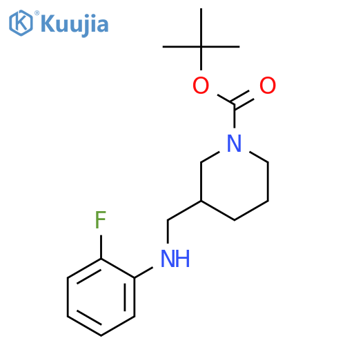 1-Piperidinecarboxylicacid, 3-[[(2-fluorophenyl)amino]methyl]-, 1,1-dimethylethyl ester structure