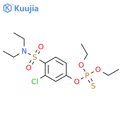 Phosphorothioic acid,O,O-diethyl ester, O-ester with2-chloro-N,N-diethyl-4-hydroxybenzenesulfonamide (8CI) structure