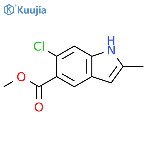 1H-Indole-5-carboxylic acid, 6-chloro-2-methyl-, methyl ester structure