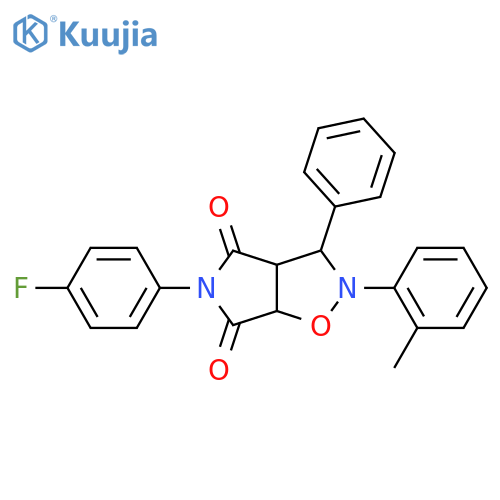 5-(4-fluorophenyl)-2-(2-methylphenyl)-3-phenyl-hexahydro-2H-pyrrolo3,4-d1,2oxazole-4,6-dione structure