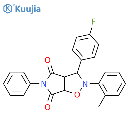 3-(4-fluorophenyl)-2-(2-methylphenyl)-5-phenyl-hexahydro-2H-pyrrolo3,4-d1,2oxazole-4,6-dione structure