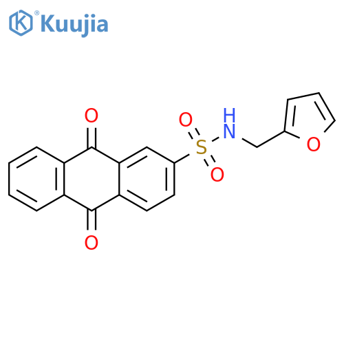 N-(furan-2-yl)methyl-9,10-dioxo-9,10-dihydroanthracene-2-sulfonamide structure