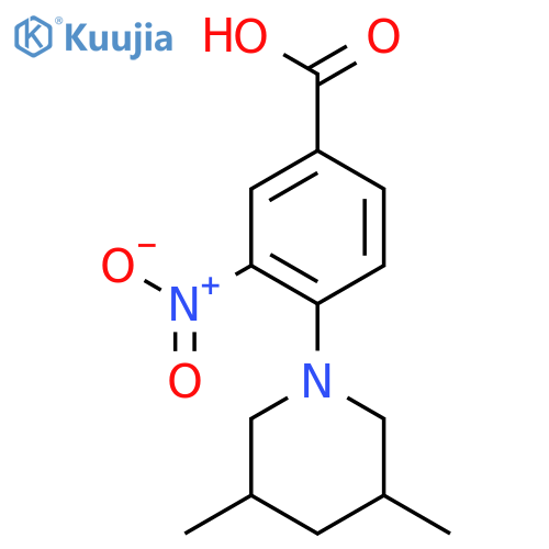 4-(3,5-Dimethylpiperidin-1-yl)-3-nitrobenzoic Acid structure