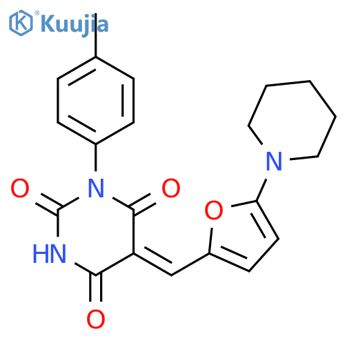 <br>(5E)-1-(4-methylphenyl)-5-[(5-piperidin-1-yl-2-furyl)methylene]pyrimidine-2 ,4,6(1H,3H,5H)-trione structure