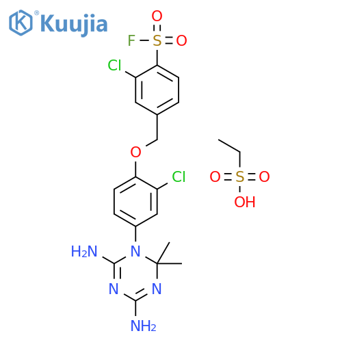 2-chloro-4-[[2-chloro-4-(4,6-diamino-2,2-dimethyl-1,3,5-triazin-1-yl)phenoxy]methyl]benzenesulfonyl Fluoride;ethanesulfonic Acid structure
