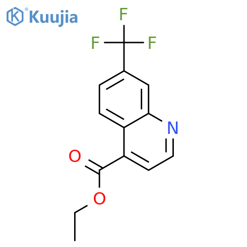 4-Quinolinecarboxylic acid, 7-(trifluoromethyl)-, ethyl ester structure