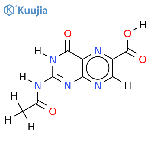 2-N-Ac-2-Amino-1,4-dihydro-4-oxo-6-pteridinecarboxylic acid structure