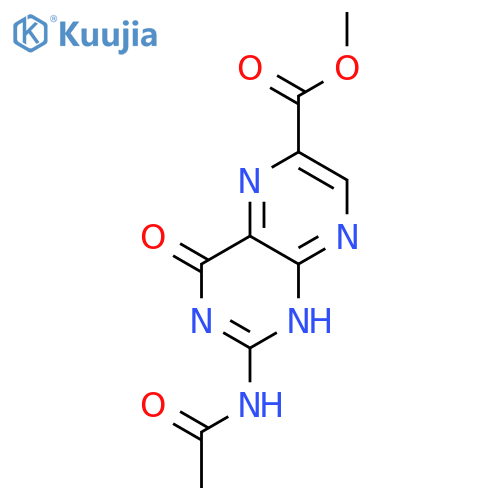 2-N-Ac,Me ester-2-Amino-1,4-dihydro-4-oxo-6-pteridinecarboxylic acid structure