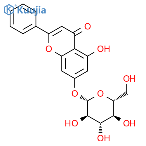 4H-1-Benzopyran-4-one,7-(b-D-glucopyranosyloxy)-5-hydroxy-2-phenyl- structure