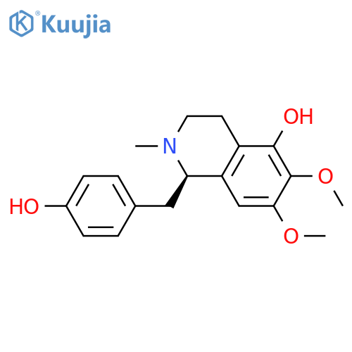(1R)-1,2,3,4-Tetrahydro-1-[(4-hydroxyphenyl)methyl]-6,7-dimethoxy-2-methyl-5-isoquinolinol structure