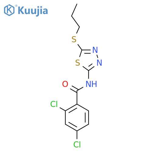 2,4-dichloro-N-5-(propylsulfanyl)-1,3,4-thiadiazol-2-ylbenzamide structure