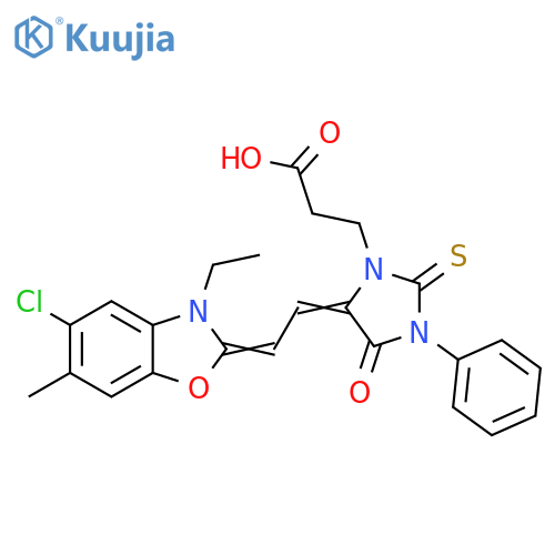 1-Imidazolidinepropanoic acid,5-[(5-chloro-3-ethyl-6-methyl-2(3H)-benzoxazolylidene)ethylidene]-4-oxo-3-phenyl-2-thioxo- structure