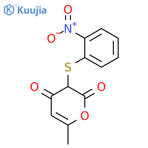 2H-Pyran-2,4(3H)-dione, 6-methyl-3-[(2-nitrophenyl)thio]- structure