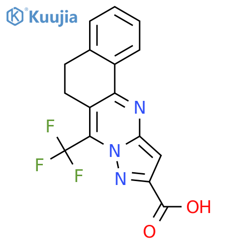 <br>7-(trifluoromethyl)-5,6-dihydrobenzo[h]pyrazolo[5,1-b]quinazoline-10-carbox ylic acid structure