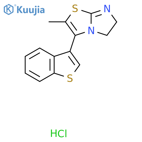 3-(1-Benzothiophen-3-yl)-2-methyl-5,6-dihydroimidazo[2,1-b][1,3]thiazole;hydrochloride structure