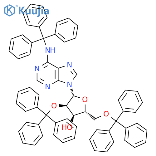 (2R,3R,4R,5R)-5-[6-(Tritylamino)purin-9-yl]-4-trityloxy-2-(trityloxymethyl)oxolan-3-ol structure