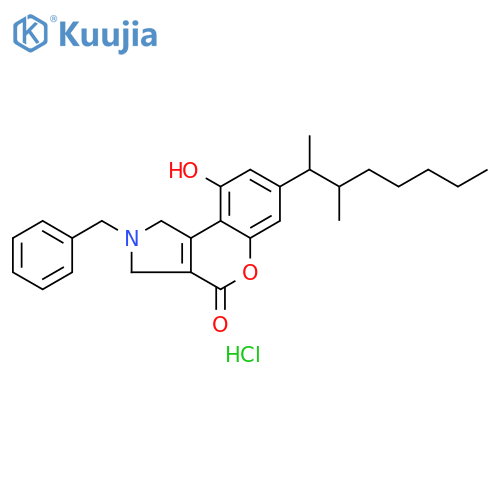 [1]Benzopyrano[3,4-c]pyrrol-4(1H)-one,8-(1,2-dimethylheptyl)-2,3-dihydro-9-hydroxy-2-(phenylmethyl)-,hydrochloride structure