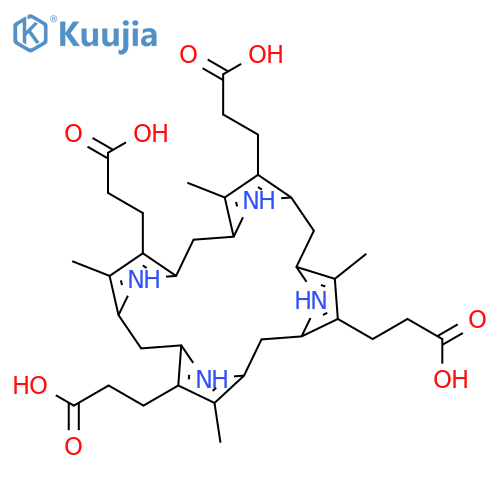 21H,23H-Porphine-2,7,12,17-tetrapropanoicacid, 5,10,15,20,22,24-hexahydro-3,8,13,18-tetramethyl- structure