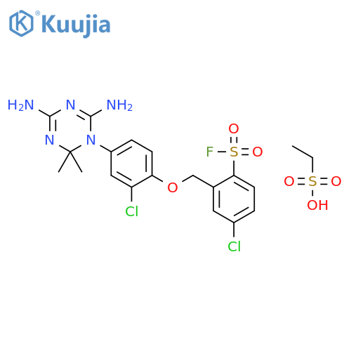 4-chloro-2-[[2-chloro-4-(4,6-diamino-2,2-dimethyl-1,3,5-triazin-1-yl)phenoxy]methyl]benzenesulfonyl Fluoride;ethanesulfonic Acid structure