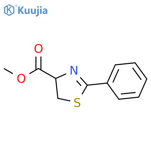 4-Thiazolecarboxylic acid, 4,5-dihydro-2-phenyl-, methyl ester, (R)- structure