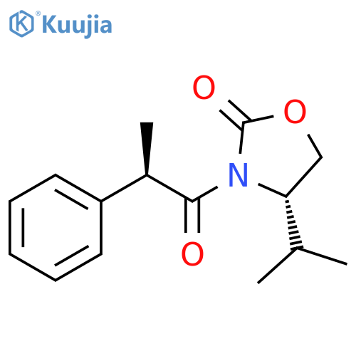 2-Oxazolidinone, 4-(1-methylethyl)-3-[(2R)-1-oxo-2-phenylpropyl]-, (4S)- structure