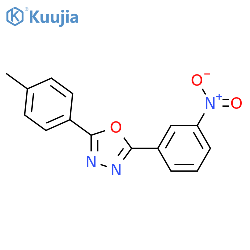 2-(3-Nitro-phenyl)-5-p-tolyl-[1,3,4]oxadiazole structure