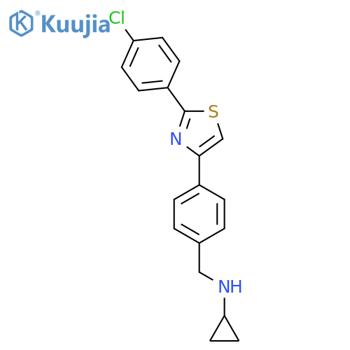 Benzenemethanamine, 4-[2-(4-chlorophenyl)-4-thiazolyl]-N-cyclopropyl- structure