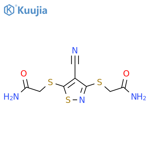 2,2'-((4-Cyanoisothiazole-3,5-diyl)bis(sulfanediyl))diacetamide structure