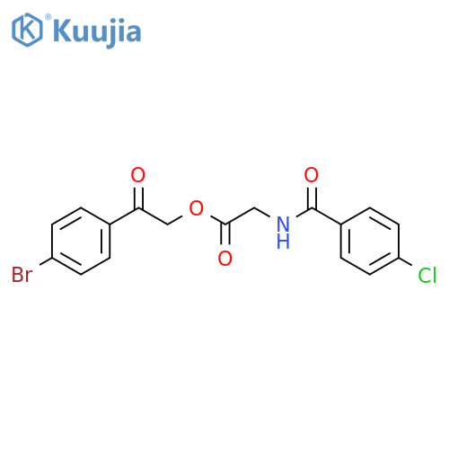 (4-Chloro-benzoylamino)-acetic acid 2-(4-bromo-phenyl)-2-oxo-ethyl ester structure